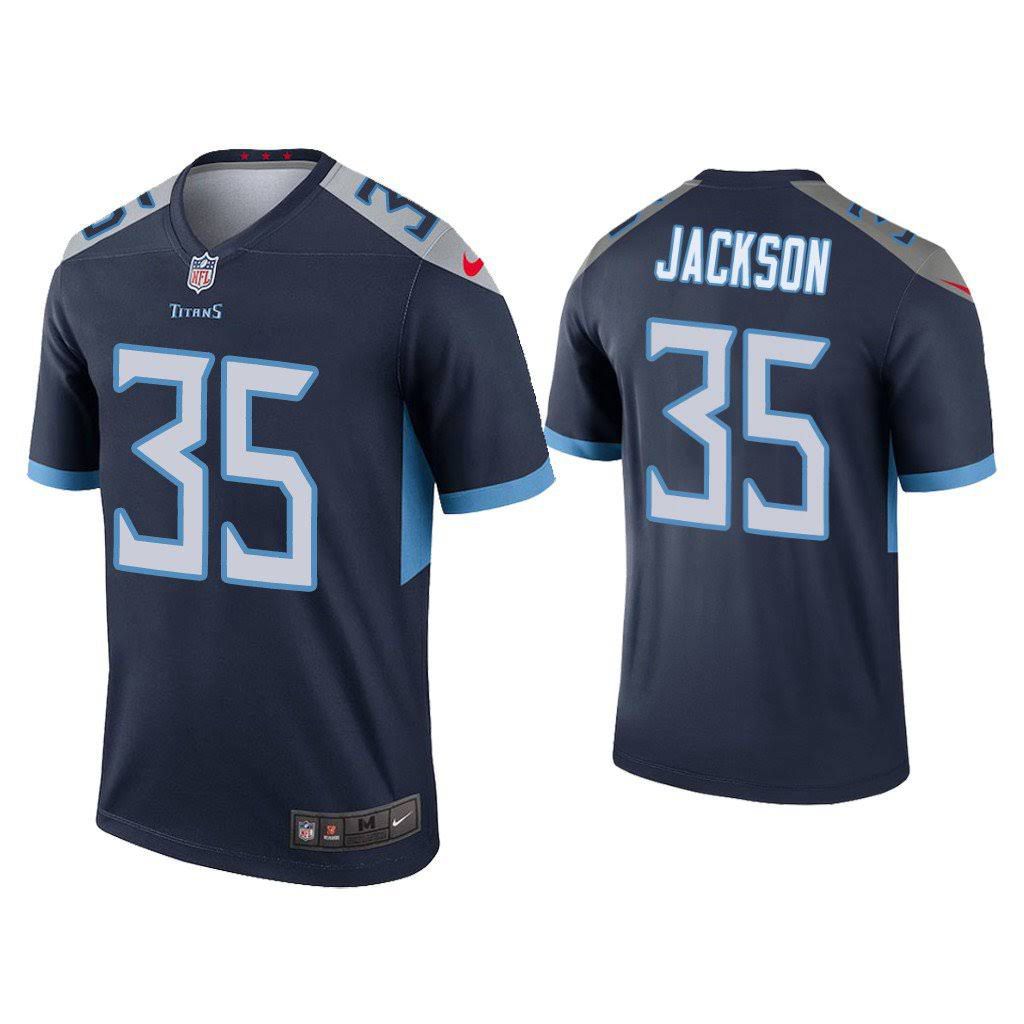 Men Tennessee Titans 35 Chris Jackson Nike Navy Legend NFL Jersey